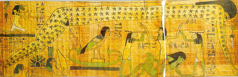 A 3000 year-old vignette from the Djedkhonsuiefankh funerary papyrus on display in the Cairo Egyptian Museum.